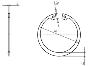 Стопорное кольцо на чертеже