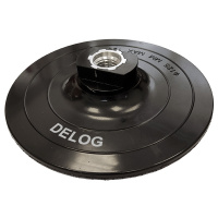 Фото Опорная тарелка 125 мм тонкая с липучкой для УШМ и дрелей Delog