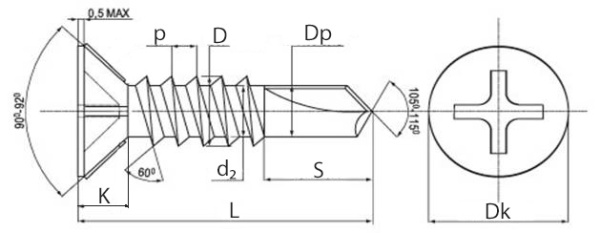 Так выглядит Саморезы оконные со сверлом, оцинк.