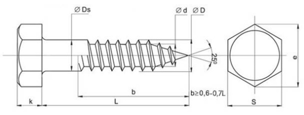 Так выглядит Шуруп Глухарь DIN 571