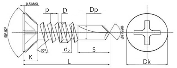 Так выглядит Саморезы оконные со сверлом, оцинк.